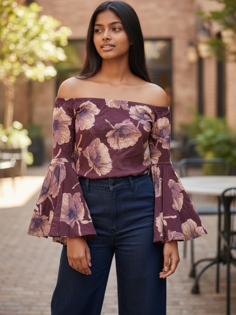 Boho Off-Shoulder Floral Blouse romantic gypsy fairy core boho festival